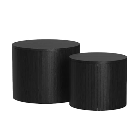 Vicco Couchtisch-Set Tavilo, Eiche/Schwarz, 48 x 48 cm 2 Teile