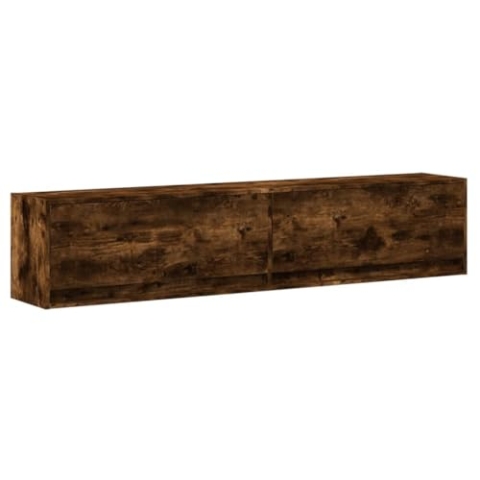 vidaXL TV Wandschrank mit LED, Fernsehschrank mit Stauraum, Fernsehtisch für Wohnzimmer Schlafzimmer, Lowboard, Räuchereiche Holzwerkstoff