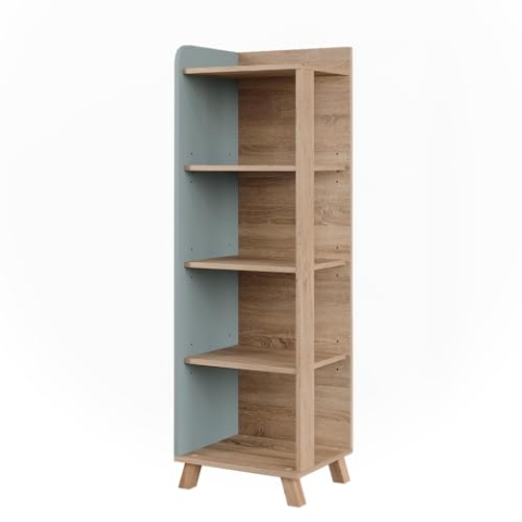 Vicco Badregal Karen, Sonoma/Blau, 40 x 128 cm mit 4 Fächern