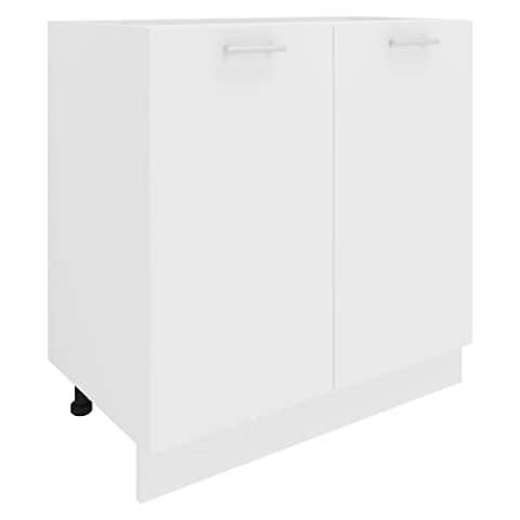 VCM Küchenschrank Breite 80 cm Drehtüren Unterschrank Küche Küchenmöbel Esilo Weiß