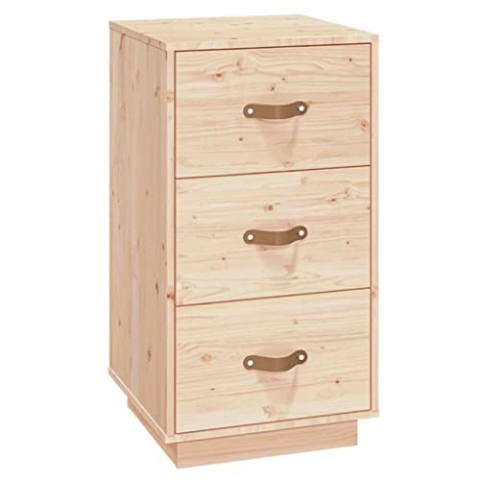 vidaXL Nachttisch 3 Schubladen Nachtschrank Nachtkommode Nachtkonsole Schlafzimmer Schrank Kommode Nachtkästchen 40x40x75cm Massivholz Kiefer