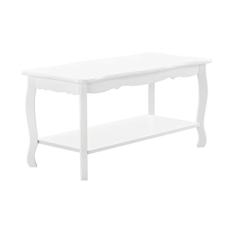 [en.casa] Couchtisch Weiß Lackiert im Shabby Chic Stil 88x40x42cm Beistelltisch Wohnzimmertisch Sofatisch Tisch