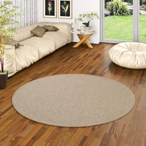 Snapstyle Feinschlingen Velour Teppich Strong Nougat Rund in 7 Größen