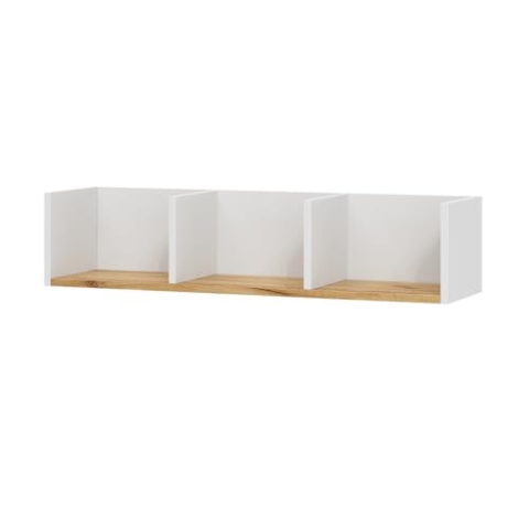 Vicco Wandregal Tomy, Weiß/Goldkraft Eiche, 90 x 20 cm