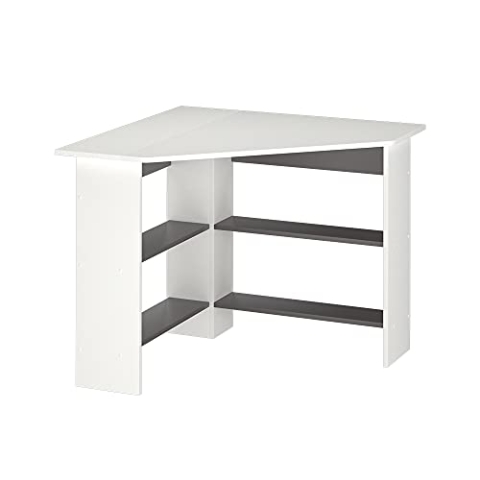 Vicco Eckschreibtisch Arion, Winkelschreibtisch, Weiß/Anthrazit, 90 x 90 cm