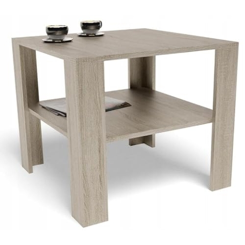 MATKAM Moderner Couchtisch 68x68 cm HOCH EX3, Hochwertiges Design, Perfekt für Wohnzimmer oder Büro, einfache Montage (Sonoma Eiche)