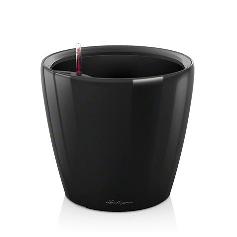 Lechuza Pflanztopf Classico LS 43 schwarz Hochglanz 16089