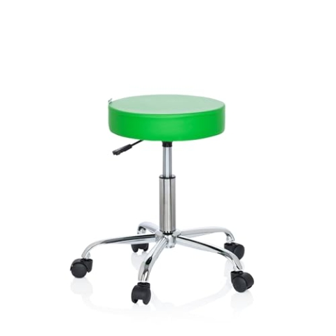 hjh OFFICE 729411 Bürohocker Operator II Kunstleder Grün Hocker höhenverstellbar mit Rollen