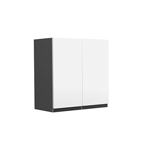 Vicco Hängeschrank R-Line, hängender Küchenschrank, Weiß/Anthrazit, 60 cm J-Shape