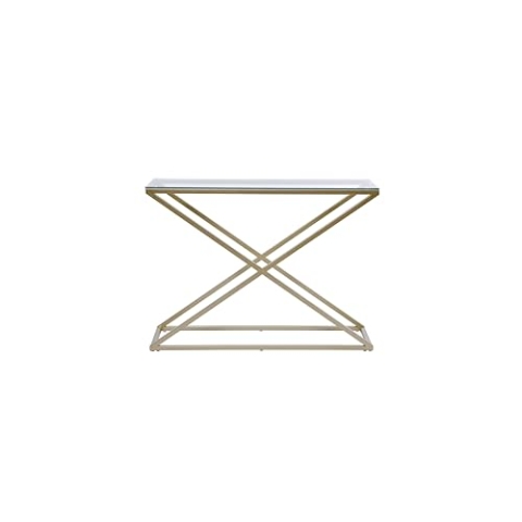 Jahnke Xtra Console Konsole, Engineered Wood, Klarglas/Goldfarben, One Size