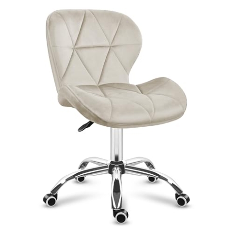 MARK ADLER Future 3.0 | Drehstuhl Bürostuhl Stuhl Schreibtischstuhl Polsterstuhl | Höhenverstellbar bis 130 kg belastbar Atmungsaktiver Samt Velours | Homeoffice Arbeitszimmer Schminktisch | Beige