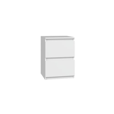 Topeshop M2 BIEL nightstand/Bedside Table 2 Drawer(s) White