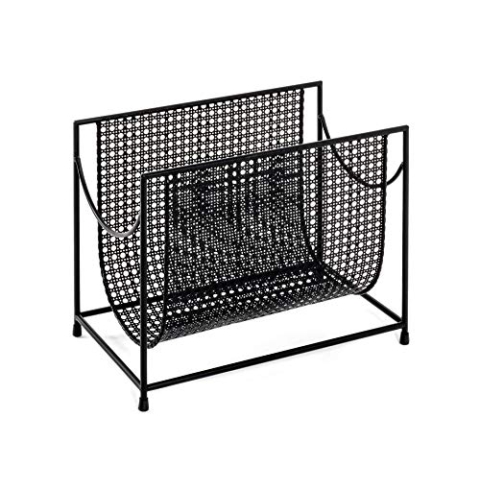 HAKU Möbel Zeitungsständer schwarz, Metall - Maße: B 37 cm x H 30 cm x T 22 cm, Style: Art Deco