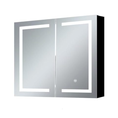 SensaHome Spiegelschrank mit LED-Beleuchtung – Badezimmerschrank – 3 Farben LED – 60 x 65 cm