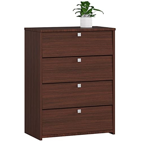 AKORD Schuhschrank mit 4 Schuhregalen und 4 Klapptüren | Schuhkipper | Schuhregal geschlossen | Schuhbank | Schuhaufbewahrung | B60 x H80 x T33 cm, Gewicht 29 kg | Farbe Wenge