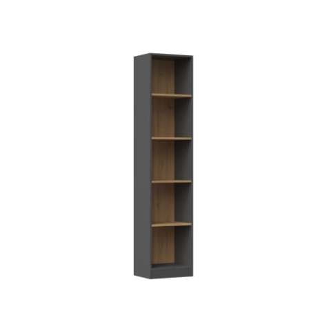 CDF Bücherregal R40 | Farbe: Anthrazit - Eiche Artisan | Breite: 40 Zentimeter | Für Wohnzimmer, Büro und Arbeitszimmer | Regal für Bücher und Spielzeug | Ideal für Kinderzimmer, Teenager