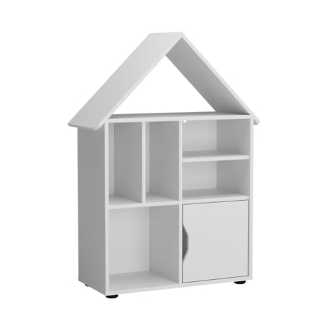 Vicco Kinderregal Estell, Spielzeugregal für Faltboxen, Weiß, 71 x 112.2 cm
