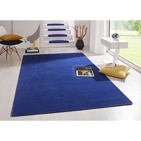 Hanse Home Indoor Teppich Fancy – Wohnzimmerteppich einfarbig Modern Velours Teppich für Esszimmer, Wohnzimmer, Kinderzimmer, Flur, Schlafzimmer, Küche – Blau, 200x280cm