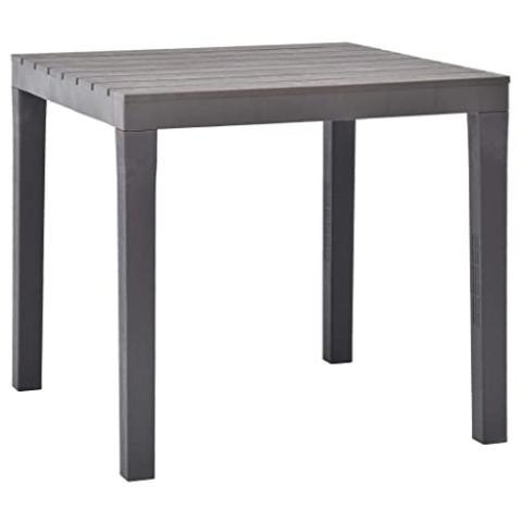 vidaXL Gartentisch Terassentisch Esstisch Campingtisch Balkontisch Beistelltisch Gartenmöbel Tisch Garten Moccafarben 78x78x72cm Kunststoff