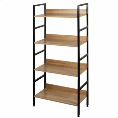 AKTIVE Max Home Lagerregal, 4 Regale, 60 x 28 x 126 cm, Stahl und Holz, einfache Montage, widerstandsfähig und langlebig, Nivelliersystem, Wohnzimmermöbel, Regale, Dekoration (18417)