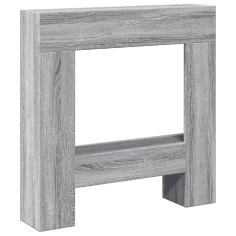 vidaXL Kaminumrandung, Dekorative Kaminkonsole, Kaminsims Dekokamin für Wohnzimmer, Kaminattrappe Kaminverkleidung, Grau Sonoma Holzwerkstoff