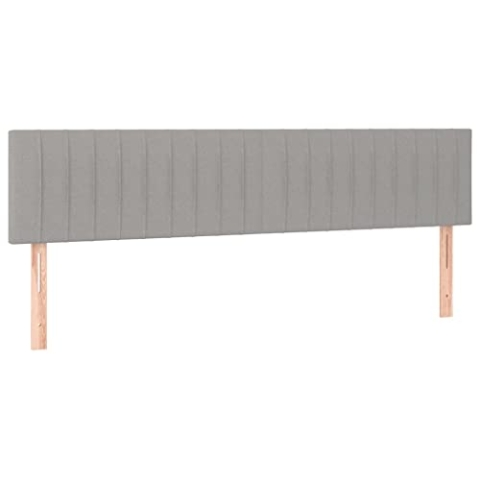 vidaXL Kopfteil 2 STK., Bettkopfteil mit Holzbeinen, Höhenverstellbar Polsterkopfteil für Bett, Betthaupt Bettzubehör Schlafzimmer, Hellgrau 80x5x78/88cm Stoff