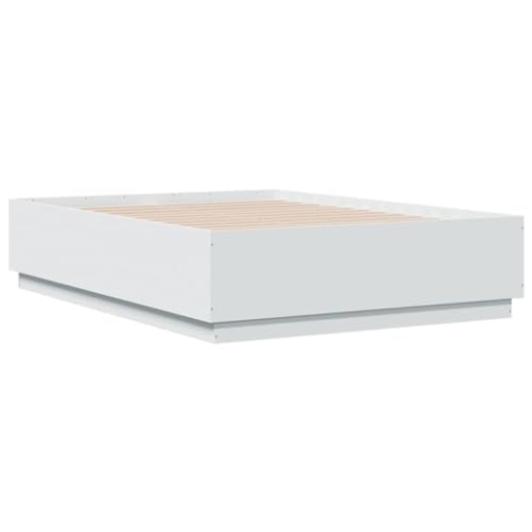 vidaXL Bettgestell, Bettrahmen mit Lattenrost, Bett Modernes Design für Schlafzimmer, Schlafzimmerbett Doppelbett, Weiß 120x190cm Holzwerkstoff