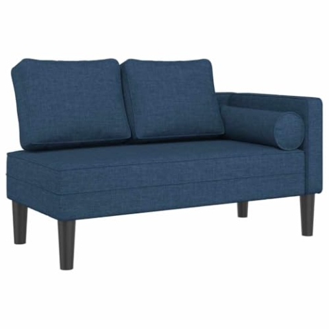 vidaXL Chaiselongue, Indoor Lounge Sofa mit Kissen, Gepolsterte Recamiere für Wohnzimmer Schlafzimmer Büro, Relaxliege Couch, Blau Stoff