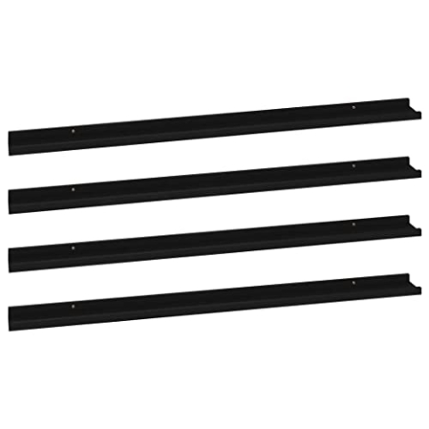 vidaXL 4X Wandregal Bücherregal Wandboard Schweberegal Hängeregal Dekoregal Freischwebend Regal Büroregal Wandablage Schwarz 115x9x3cm