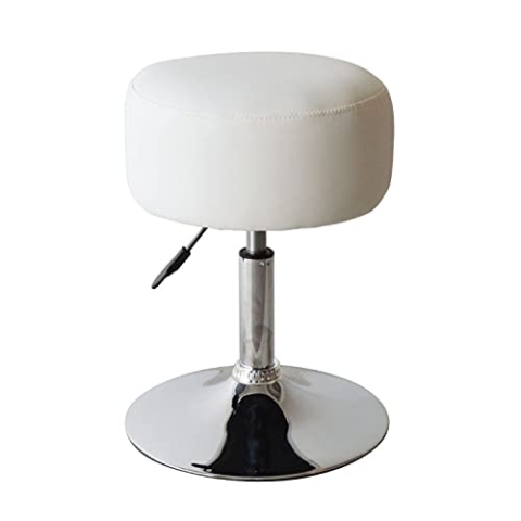 VDD Hocker Retro Vintage - Schminktischhocker - höhenverstellbar bis 65 cm - weiß
