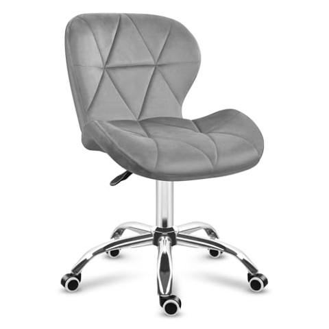 MARK ADLER Future 3.0 | Drehstuhl Bürostuhl Stuhl Schreibtischstuhl Polsterstuhl | Höhenverstellbar bis 130 kg belastbar Atmungsaktiver Samt Velours | Homeoffice Arbeitszimmer Schminktisch | Grau