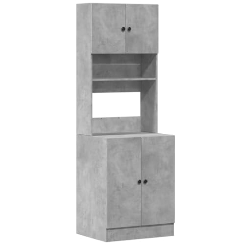 vidaXL Küchenschrank, Küchenzeile mit Türen Schubladen, Hochschrank für Küche Restaurant Hotel, Küchenmöbel, Modern, Betongrau Holzwerkstoff