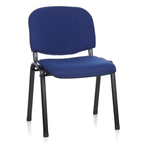hjh OFFICE 704010 Besucherstuhl XT 600 Stoff Blau/Schwarz Konferenzstuhl bequem gepolstert, stapelbar, Metallgestell