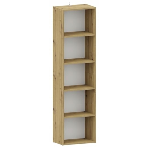 MATKAM Offenes Hochregal BODO DUAL R50O, H175 x B47 x T30 cm, 4 Bretter und 5 Fächer, Bücherregal ideal für Büro und Zuhause (Artisan Eiche)