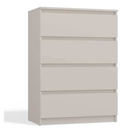 CDF Kommode Malwa M4 | Farbe: Kaschmir (beige) | Schrank für Dokumente, Kleinigkeiten | Ideal für Wohnzimmer, Schlafzimmer, Kinderzimmer, Jugendzimmer | 4 geräumige Schubladen