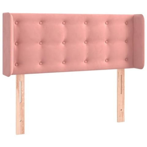 vidaXL Kopfteil mit Ohren Betthaupt Polsterkopfteil Bettkopfteil für Bett Bettgestell Bettzubehör Schlafzimmer Rosa 103x16x78/88cm Samt