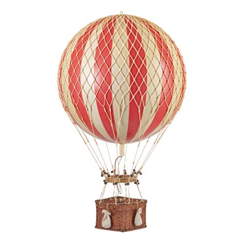 Authentic Models AP168R - Heißluftballon-Modell -JULES VERNE BALLON - rot 70 x 42 cm