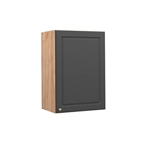 Vicco Hängeschrank Fame-Line, hängender Küchenschrank, Anthrazit-Gold/Goldkraft Eiche, 50 cm