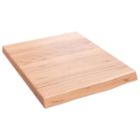 vidaXL Waschtischplatte, Multifunktional Arbeitsplatte mit Naturkante, Waschtischkonsole Tischplatte für Badezimmer, Holzplatte Platte, Hellbraun 40x50x(2-4) cm Massivholz Behandelt