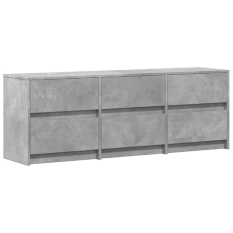 vidaXL TV Schrank, Fernsehtisch mit LED-Beleuchtung, Fernsehschrank mit Stauraum für Wohnzimmer, Lowboard für Fernseher, Betongrau Holzwerkstoff