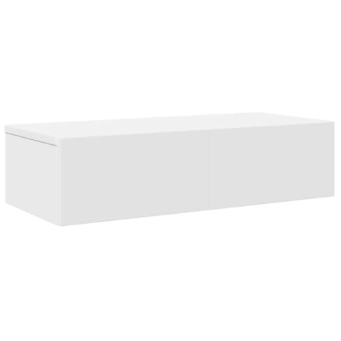 VidaXL Wandregal Mit Schubladen Weiß 60x26,5x15 cm Holzwerkstoff, Wandschrank, Schweberegal, Wandablage