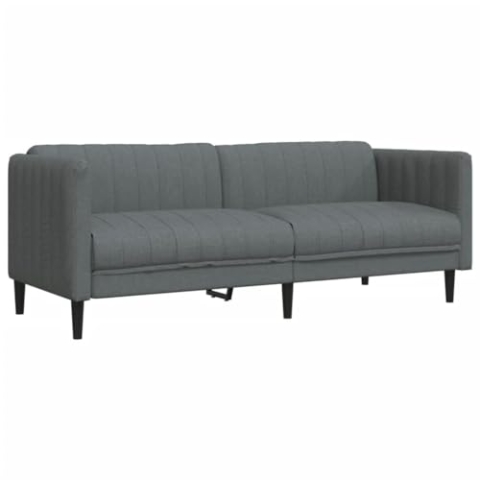 vidaXL Sofa, Polstersofa 3-Sitzer mit Stützbeinen, Dreisitzer Loungesofa Designsofa für Wohnzimmer, Couch Wohnzimmersofa, Dunkelgrau Stoff