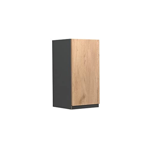 Vicco Hängeschrank R-Line, hängender Küchenschrank, Goldkraft Eiche/Anthrazit, 30 cm J-Shape