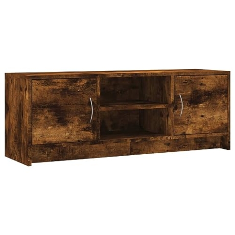 vidaXL TV Schrank, Fernsehschrank mit viel Stauraum, Lowboard für Fernseher Wohnzimmer, Fernsehtisch HiFi Schrank TV Möbel, Räuchereiche Holzwerkstoff