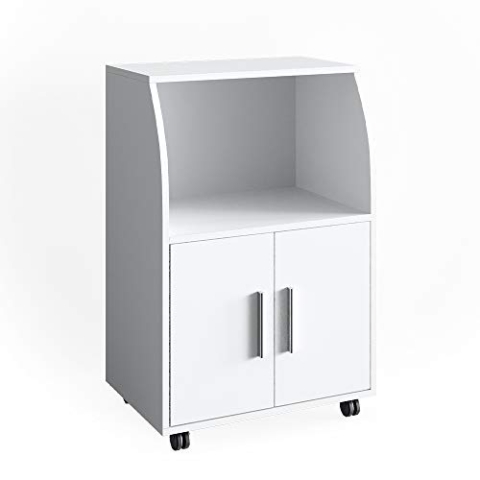 Vicco Rollcontainer Elio, rollbare Küchen-Minibar, Weiß, 55 x 83 cm