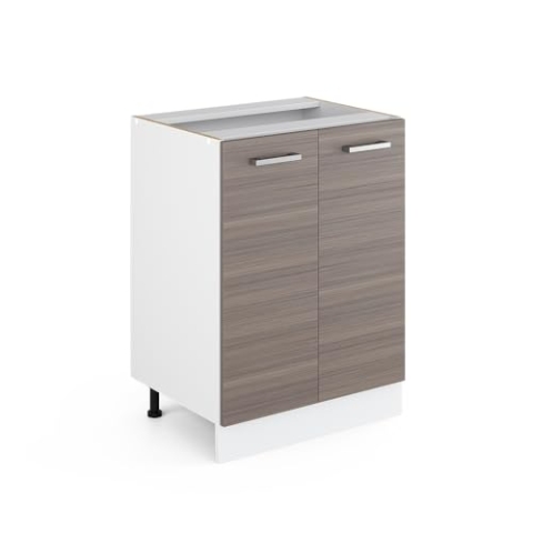 Vicco Küchenunterschrank R-Line, Küchenkommode, Grau/Weiß, 60 cm ohne Arbeitsplatte