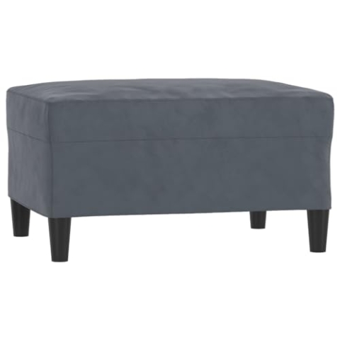 vidaXL Fußhocker, Sitzhocker Sitzbank mit Holzrahmen, Polsterhocker Hocker für Wohnzimmer, Fußbank Fußstütze Fußablage, Modern, Dunkelgrau Samt