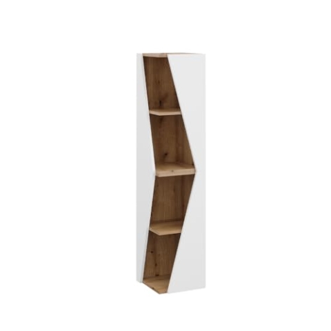Vicco Badschrank Benno, Badezimmerhochschrank, Weiß/Eiche, 31.6 x 70.5 cm mit 3 Ablagen