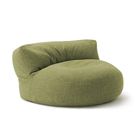 Lumaland Sitzsack Lounge | Sofa-Sitzsack 90 x 50 cm mit Rückenlehne | Flexibler Indoor Beanbag | Ergonomisch & Robust | Mit anpassungsfähiger EPS-Füllung | Waschbarer Bezug [Lime]