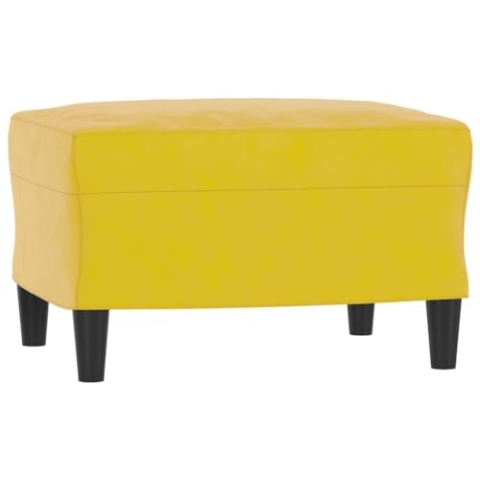 vidaXL Fußhocker, Sitzhocker Sitzbank mit Holzrahmen, Polsterhocker Hocker für Wohnzimmer, Fußbank Fußstütze Fußablage, Modern, Gelb Samt